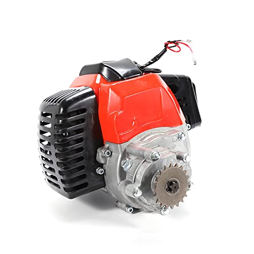 SEANESZTI 49CC 2 Stroke Engine Motor, 12500 rpm Engine Cylinder Pull Start Single Cylinder, Air-Cooled Bike Gas Petrol Motorized Complete Engine Assembly for Pocket Mini Bike GAS Scooter ATV