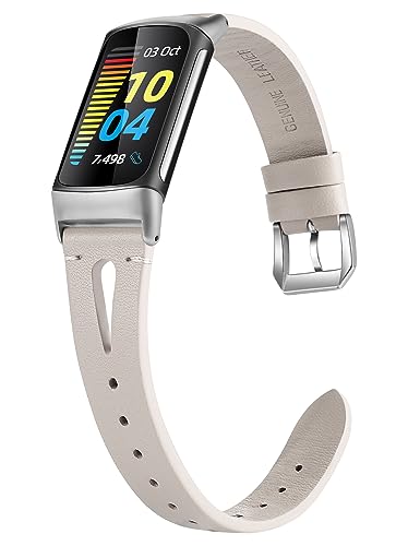 Vintage Leder-Armband Für Fitbit Charge 6/5 – Weiches Ersatzarmband Mit Edelstahl-Verschluss