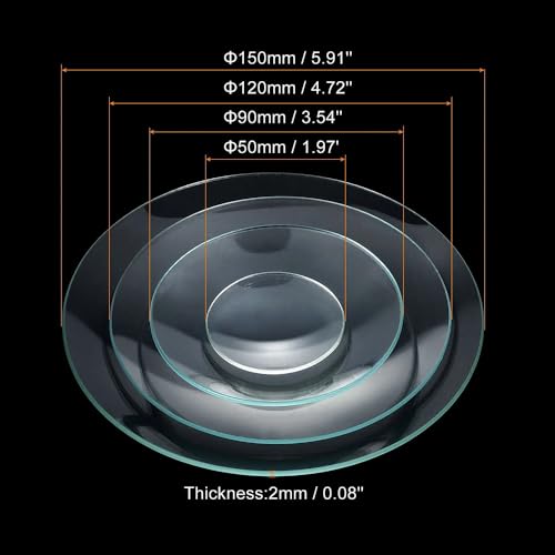 Verre de montre laboratoire couvercle en verre transparent 50 à 120 mm