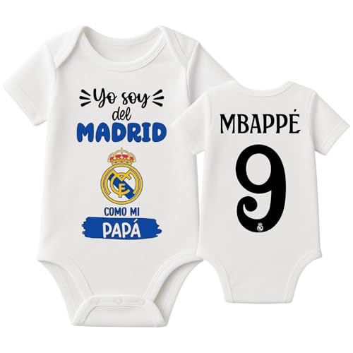 Genérico Body bebé fútbol | Personalizado | 100% algodón | Manga larga/corta | Regalos para bebés (0-3M)