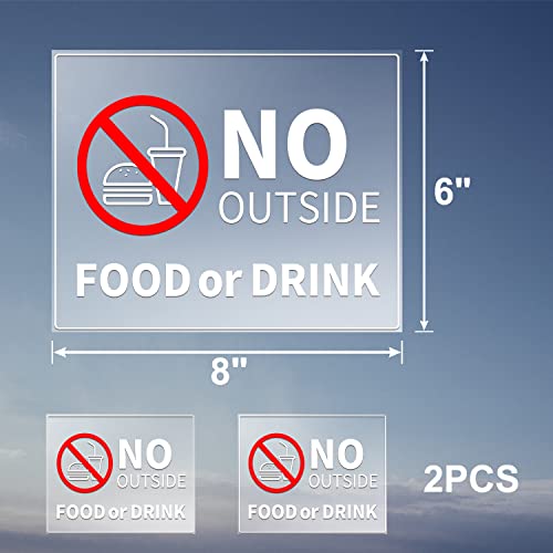 Evq NO OUTSIDE FOOD OR DRINK SIGN 6X8 INCH No Outside Food Or Drink Sign Sticker 8X6 Inch Vinyl Window Door Signs Business Removable Waterproof Decal 2 Pack thumb #4