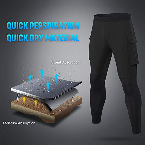 DECDEAL Calças esportivas masculinas Leggings de secagem rápida respirável Calças de ginástica Leggi
