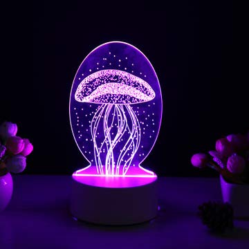 3d customized smart home Nightlight strange new electronic products jellyfish lamp led a small table lamp
