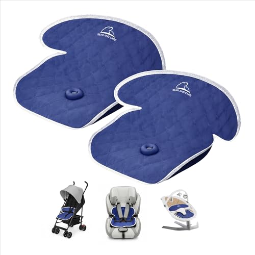Image of Bear and Care - Potty Training Car Seat Protector - Waterproof Car Seat Liner - Piddle Pads for Stroller, Toddlers & Baby Carseat - Travel-Friendly Washable Liner Mat for Spills Leak (Blue, Pack of 2)