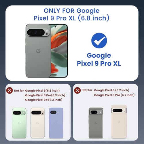 Image of Ruky for Google Pixel 9 Pro XL Case Compatible with MagSafe, Transparent | with Privacy Screen Protector, Clear Shockproof Protective Slim Phone Case for Google Pixel 9 Pro XL 6.8 inch, Transparent