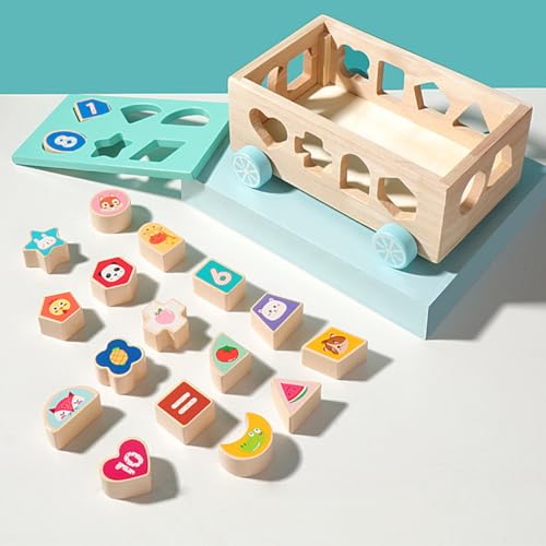 Bloc de Construction en Bois Sensoriel à Offrir : Premier Jeu d'Éveil Formes et Chiffres