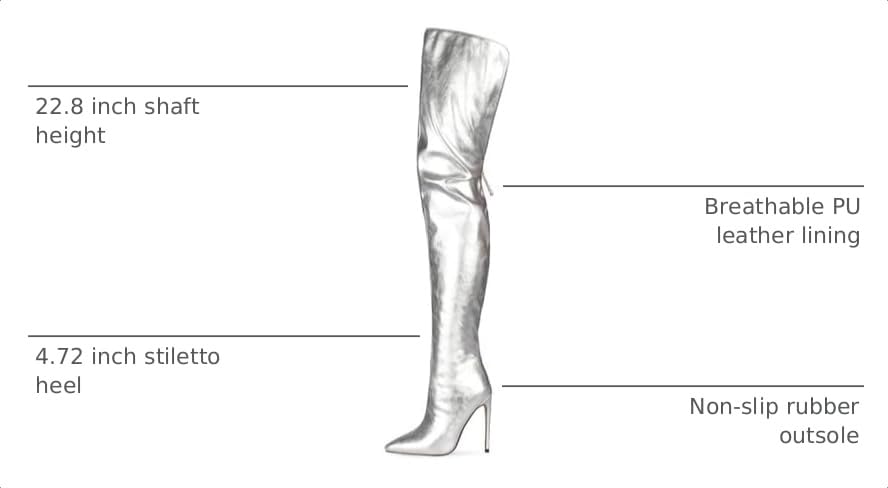 Image of Thigh high boots for women striped Back zipper Burgundy Zebra Print Over the knee Sexy gold white pointed toe Cow Print leopard Magenta stiletto heel