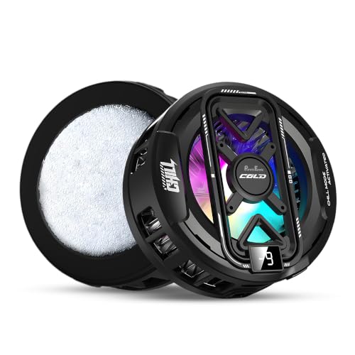Image of PunnkFunnk Phone Cooler for Gaming, 5000 RPM 7-Blade Fan, RGB Light, Semiconductor Cooling Chip, Type-C Powered, LED Display, Clamp Mount Mobile Cooling Fan for Android & iOS (Black Lite)