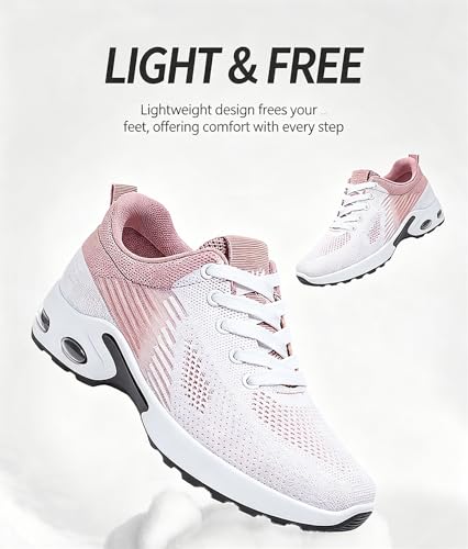 Tenis ortopédicos para mujer con cuña ajustable que alivian el impacto al correr 4
