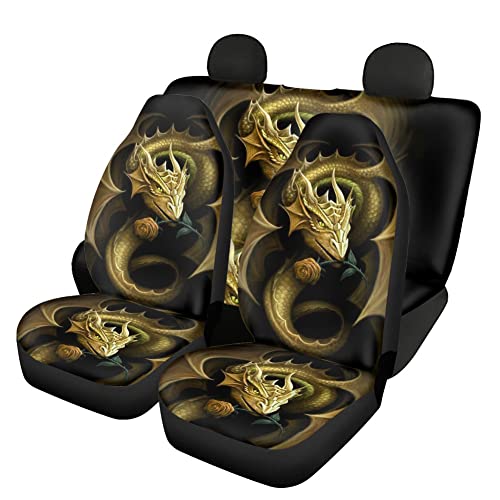 Tsvaga Waterproof Dragon Seat Cover For Car Gold Car Seat Buckle Cover Durable Universal Car Interior Seat Cover For Men Fit Most Car, Truck, Suv, Or Van #TOP2