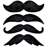4 Pcs Fake Mustaches,Halloween Mustache Stickers Kids Stick on Mustache Self-Adhesive Mustaches for Cosplay Costume