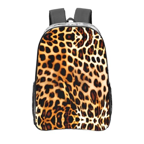 Sac à dos transparent avec poches léopard noir pour éviter les fouilles