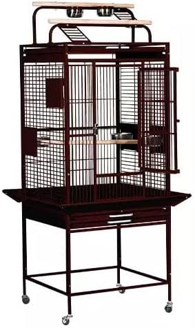 King's Cages New Locks 8002422 Play Pen Bird Cage - 24" W x 22" D x 52" H Bird Cages Toy Conure Cockatiel Parakeet (COPPERTONE)
