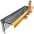 YINTATECH 72" Steel Pine Straw Rake 32 Durable Springs Landscape Tractor Rake Attachments Powder Coated 3 Point Quick Hitch for Tractor Cat1 to Collect Leaves,Pine Needle for Driveway,Garden,Yard,Lawn