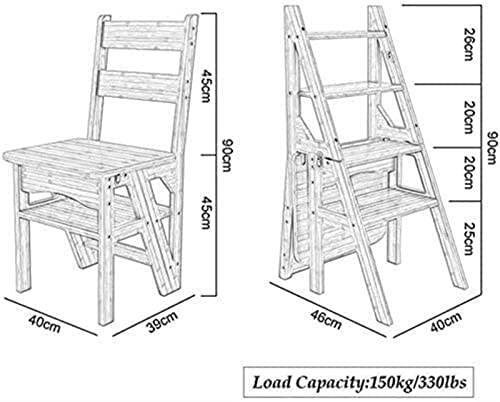 Taburete de escalada de 4 peldaños con escalera para biblioteca integrada 7