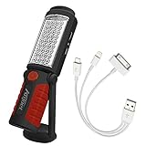linterna led con iman mercadolibre Luz de trabajo bidireccional: 5pcs LED Spot Light en la parte superior; Luz de inundación de 36pcs LED en el lado; Cambia cada tipo de luz pulsando el botón.