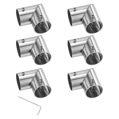 M METERXITY 6-Pack Structural Pipe Connector, 90 Degree 2 Way Pipe Fittings Stainless Steel Pipe Connector for OD 1" or 25MM Pipe, Conduit Connectors