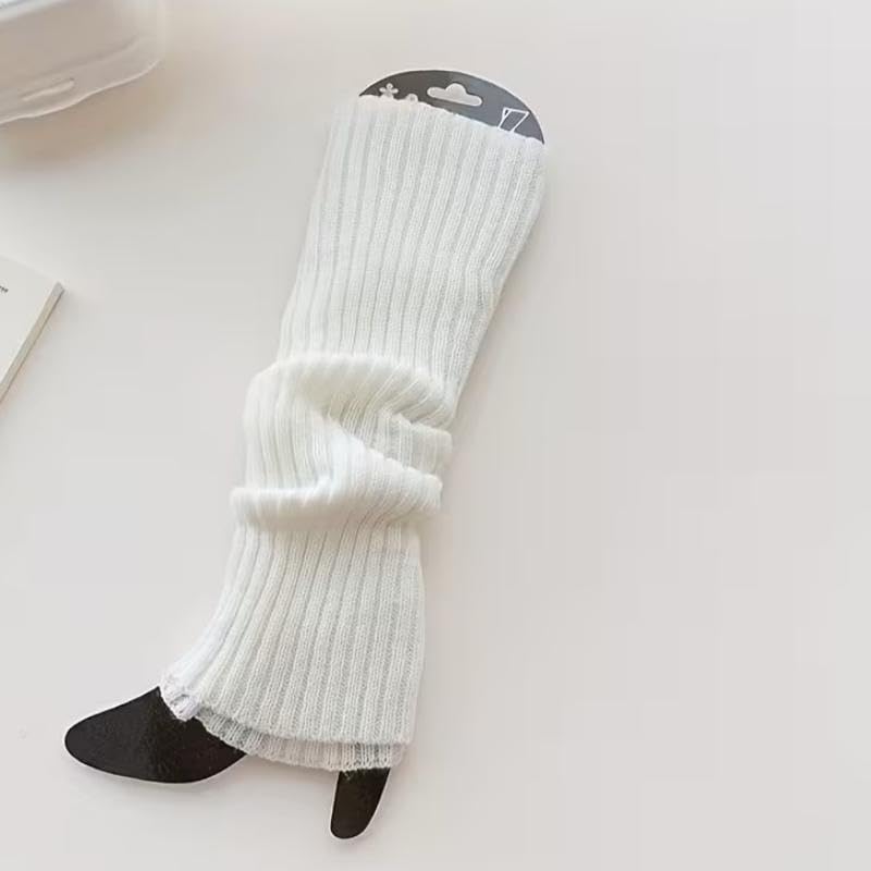 Vibrant Knee High Leg Warmers - Cozy Knitted Fabric Super Soft Trendy Design - Womens Stockings