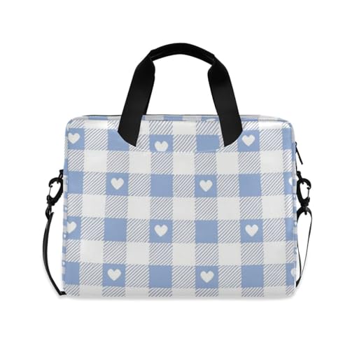 Maletín portátil para laptop 15.6 pulg con asa y correa gris azul miniatura 1