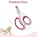 Xyembu Small Animal Nail Clippers, Stainless Steel Bearded Dragon Nail Clippers, Professional Reptile Grooming Tool with Precise Angled Edge, Cat Nail-Clipper, Claw Trimmer for Birds, Cat, Dogs (Red)