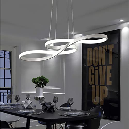 Lustre LED design pour cuisine îlot et table de salle à manger chic noir 48W