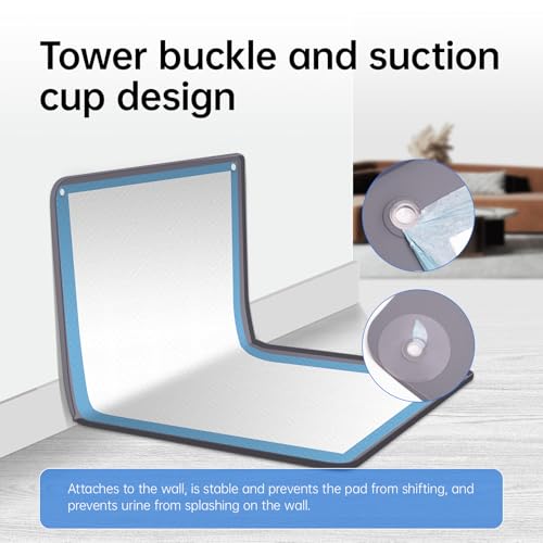 Image of Pee Pad Holder for Dogs, Foldable Puppy Pad Holder with Suction Cups, No Spill Dog Pee Pad Tray Holder, Washable Training Pads for Indoor Floor Protection and Wall