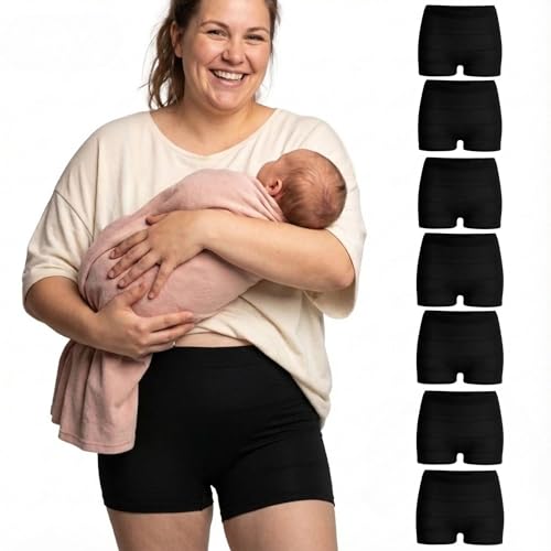 Mrs. Mum Wochenbett Unterwäsche I ÖkoTex I Made in EU I 7 STK I Postpartum Unterwäsche waschbar I Damen Unterhosen nach Entbindung I Kaiserschnitt Unterhose