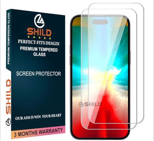 Image of SHILD - (Pack 2 Tempered Glass Screen Protector For i | HD Perfect - Fits Design A Tempered Glass Screen Guard - Fingerprint Working /9H Hardness