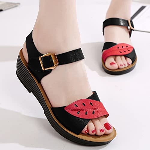 Sandales plates pour femme motif feuille contre pieds échauffés