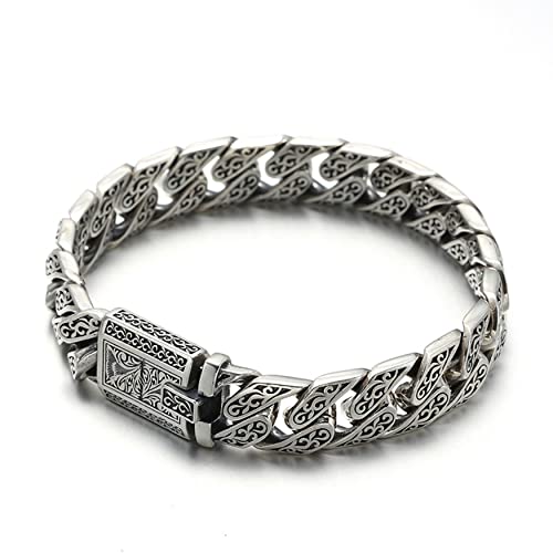 S925 Sterling Silver Eternal Vine Bracelet for Men, length 7.87 inch - 8,66 inch, width 0,47 inch