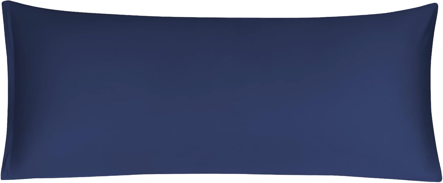 PiccoCasa Cotton Navy Blue Body Pillow Cover, 300 Thread