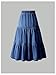 GORGLITTER Girl's Denim Jean Skirts Cute Ruffle Hem Long Skirt Elastic Waist Fashion Trendy Western A Line Midi Skirts Dark Wash 9 Years