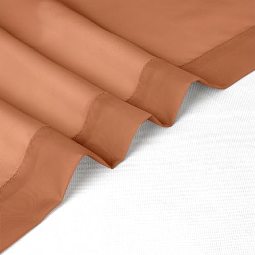 Image of Chyhomenyc Orange Sheer Curtains 36 inch Length 2 Panels, Light Filtering Voile Rod Pocket Short Window Curtians for Bathroom Living Room Farmhouse Small Windows, 42Wx36L inches
