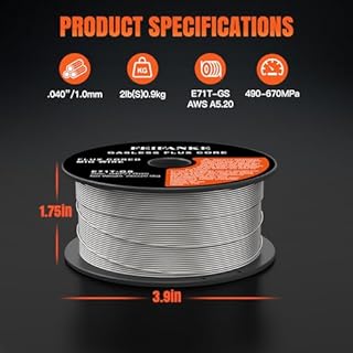 FEIFANKE Flux Core Welding Wire 1.0MM E71T-GS 1KG MIG Welding Wire Mild Steel Gasless Welding Wire Without Gas Self Shielded Stainless Steel Wire for MIG Welding Machines Spool Roll