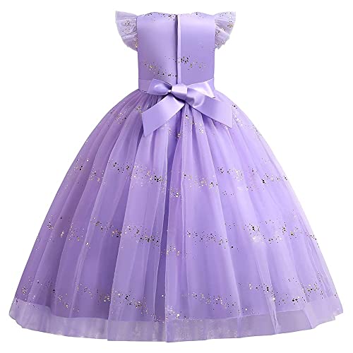 MYRISAM Flower Girls Embroidered Lace Sequins Dress Fly Sleeves Wedding Party Prom Princess Birthday Pageant Tulle Gown2
