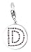 Price comparison product image ESPRIT ESCH91126A000 Women's Charm 925 Sterling Silver Rhodium-Plated Letter Fabric D, Sterling Silver, No Gemstone