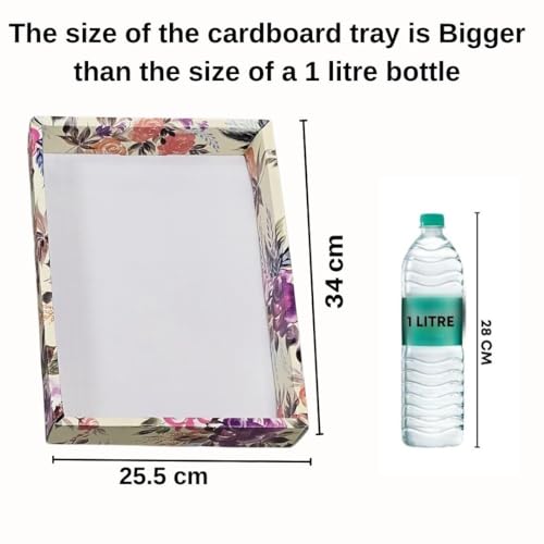 Image of SATYAM KRAFT 3 Pcs Decorative DIY Folding Gift Box | Rectangular Tray with Net for Rakshabandhan, Birthday, Anniversary, Festival, Return Gifts, Sweets, Craft