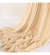 MLMC Champagne Chiffon Fabric by The Yard Pre-Cut Sheer Chiffon Arch Fabric 10 Yards Airy Continu...