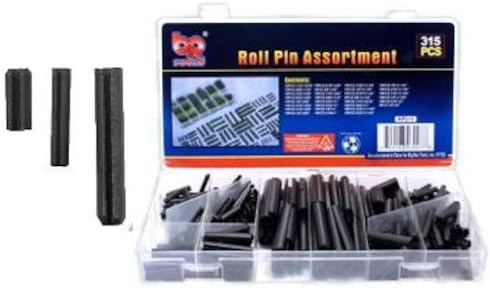 BR Tools RP315 30 Sizes Black Roll Pin Assortment Set with 315 Pieces