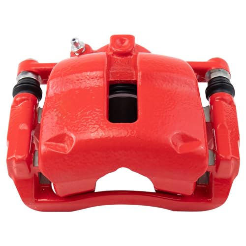 Image of TRQ Front Left Brake Caliper Performance Red Drivers Side | For 2007-2011 Mini Cooper