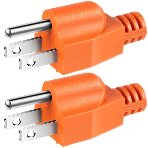 Dreyoo Neutral Ground Bonding Plug for Portable Inverter Generator, Grounding Plug Surge Protector Generator with Floating Neutral on RV, Motorhome, Camper for Open Ground Error(Orange,2 Pack)