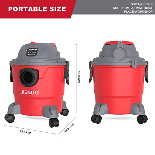 Jienuo Shop Vacuum 4 Gallon, 5.5Hp Shop Vacs Wet And Dry, 3 In 1 Multifunctional Wet Dry Vacuum With Blower, Portable Commercial Vacuum Cleaner For Car, Carpet, Basement,Workshop #TOP6