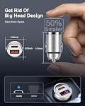 AILKIN Car Charger USB C iPhone 17/16/15/15 Pro/15 Pro Max, 30w Dual-Port USB-C Car Charger Cigarette Lighter Adapter Fast Charging Galaxy S26 S25 Ultra S25 5G USC Android for Google 9 Pro XL