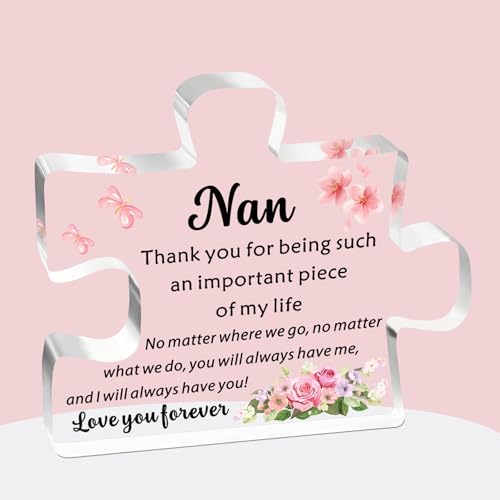 Image of SDOFY Gifts for Nan - Acrylic Block Puzzle Presents From Grandchildren for Birthday, Mother's Day, Christmas