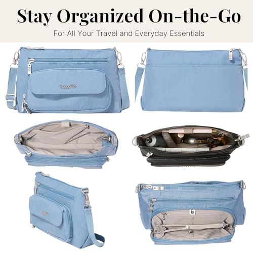 Image of Baggallini Original Everyday 11x7.5 Crossbody Bags Rfid Protected Lightweight Nylon Zippered Travel Purse