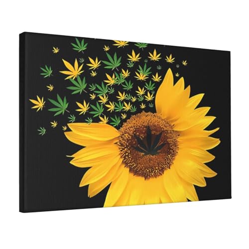 Art Mural Weed et Tournesol 30x45 | Solution Déco pour Murs Vides
