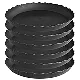 Grjoprt 6 Pack Plant Saucer, 6 8 10 12 14 16 inch Plant Trays for Pots, Heavy Duty Plant Saucers for Indoors no Holes, Plastic Plant Saucer for Planter (6', Black)