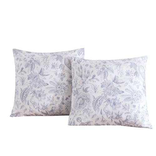 ECOCOTT 2 Pack Pillowcase Euro Size with Vintage Floral Pillow Cases Set, 100% Cotton Queen Pillow Covers Envelope Closure (Euro, 26"x26")