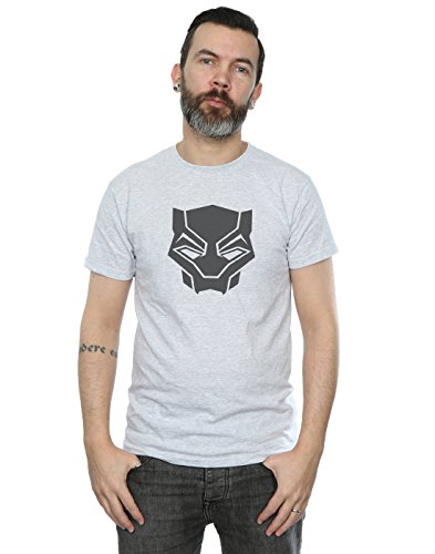 Marvel Men's Black Panther Black On Black T-Shirt Sport Grey Small