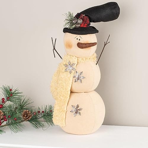 Factory-Direct-Craft-Rustic-Muslin-Snowman-with-Top-Hat-and-Rusty-Bells-Primitive-Fabric-Snowman-for-Christmas-Decorations-and-Holiday-Gifting-20-12-inches-High Factory Direct Craft Rustic Muslin Snowman with Top Hat and Rusty Bells Primitive Fabric Snowman for Christmas Decorations and Holiday Gifting 20 12 inches High